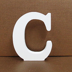 Letter C Letter Wooden Ornaments, for Home Wedding Decoration Shooting Props, Letter.C, 100x100x15mm