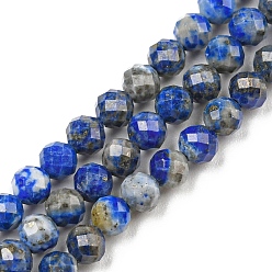 Lapis Lazuli Natural Lapis Lazuli Beads Strands, Round, Faceted, 3mm, Hole: 0.5mm, about 144~146pcs/strand, 15.35 inch(39cm)