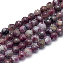 Tourmaline Perles de tourmaline fleurs de prunier naturel brins, ronde, 6mm, Trou: 0.8mm, Environ 67 pcs/chapelet, 15.35 pouce (39 cm)