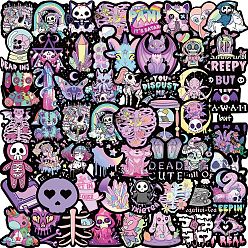 Mixed Shapes 56Pcs Pvc Adhesive Cute Pastel Goth Gothic Style Waterproof Stickers, for DIY Photo Album Diary Scrapbook Decoration, Mixed Shapes, 40~70mm, 56pcs/set