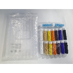 Mixed Color 608Pcs 8 Colors 2-Hole Seed Beads, Czech Glass Beads, Mixed Color, 5x3.5x3mm, Hole: 0.5mm, 76pcs/color