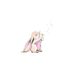 Rabbit Anmial Theme Removable Temporary Water Proof Tattoos Paper Stickers, Rabbit Pattern, 6x6cm