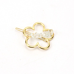 Хрусталь Заколки для волос из сплава, с синтетическим кварцевым кристаллом, аксессуары для волос для женщин и девочек, цветок, 65x45 мм
