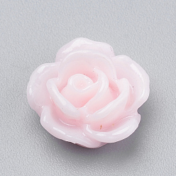 Розовый Кабошоны из смолы, цветок розы, туманная роза, 10x5 мм, снизу: 7~8 мм