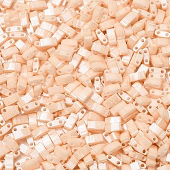 (HTL593) Light Caramel Ceylon MIYUKI Half TILA Beads, Japanese Seed Beads, 2 Hole, (HTL593) Light Caramel Ceylon, 5x2.3x1.9mm, Hole: 0.8mm, about 250pcs/10g
