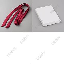 Темно-Красный 2Шт. длинный галстук-бабочка из ленты для женщин, темно-красный, 1536x24x0.5 мм