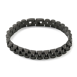 Черный Ионное покрытие (ip) 304 браслет-цепочка из нержавеющей стали с толстыми звеньями, браслет-цепочка для часов для мужчин и женщин, чёрные, 8-1/4 дюйм (21 см), 8x3.5 мм