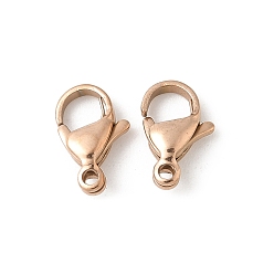 Розовое Золото 304 нержавеющая сталь застежка когтя омара, ионное покрытие (ip), розовое золото , 15x9x4.5 мм, отверстие : 1.8 мм