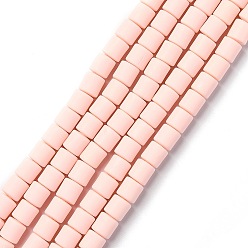 Bisque Handmade Polymer Clay Bead Strands, Column, Bisque, 6.5x6mm, Hole: 1.2mm, about 61pcs/strand, 15.75 inch(40cm)