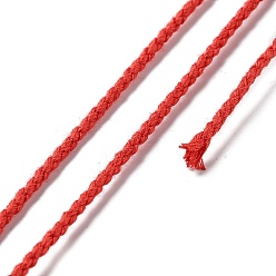 Оранжево-Красный 20м плетеный шнур из полиэстера для изготовления ювелирных изделий, круглые, оранжево-красный, 2 мм, около 21.87 ярдов (20 м) / рулон