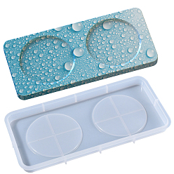 Белый Силиконовая форма для рюмок, формы для литья смолы поднос для бокалов, для изготовления изделий из уф-смолы и эпоксидной смолы, прямоугольные, белые, 106x220x13.8 мм, плоские круглые лоток: 78 мм