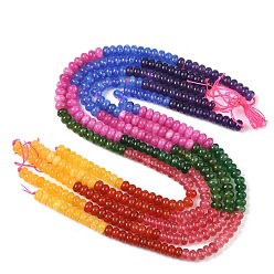 (52) Непрозрачная лаванда Нити градиентных бусин из натурального белого нефрита, окрашенные, рондель, разноцветные, 8.5x4.5~5.5 мм, отверстие : 1 мм, около 79 шт / нитка, 15.31'' (38.9 см)