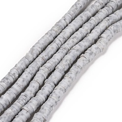 Light Grey Handmade Polymer Clay Beads Strands, for DIY Jewelry Crafts Supplies, Heishi Beads, Disc/Flat Round, Light Grey, 6x0.5~1mm, Hole: 1.8mm, about 320~447pcs/strand, 15.75 inch~16.14 inch(40~41cm)