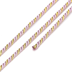 Thistle Polycotton Filigree Cord, Braided Rope, with Plastic Reel, for Wall Hanging, Crafts, Gift Wrapping, Thistle, 1.2mm, about 27.34 Yards(25m)/Roll