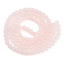 Misty Rose Baking Painted Imitation Jade Glass Round Bead Strands, Misty Rose, 8.5~9mm, Hole: 1.5mm, about 105pcs/strand, 31.8 inch