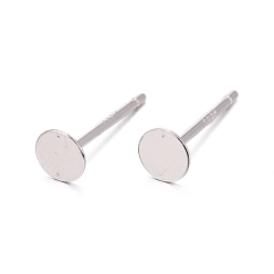 Platinum Rhodium Plated 925 Sterling Silver Earrings Findings, Platinum, 11x4mm, pin: 0.6mm