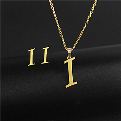 Letter I Golden Stainless Steel Initial Letter Jewelry Set, Stud Earrings & Pendant Necklaces, Letter I, No Size
