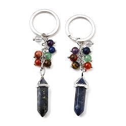 Содалитовое Бусины из натурального содалита с кольцами из сплава и железа брелки, 191~195 мм