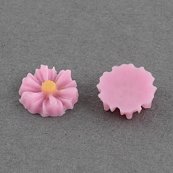 Pink Flatback Hair & Costume Accessories Ornaments Scrapbook Embellishments Resin Flower Daisy Cabochons, Pink, 9x2.5mm