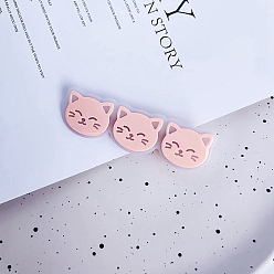 Pink Cute Cat Cellulose Acetate(Resin) Alligator Hair Clips, with Alloy Clips, for Women Girls, Pink, 20x70mm