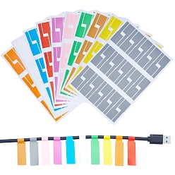 Mixed Color Gorgecraft 10Sheet 10 Color Knife P-type Self-adhesive Network Cable Label Paper Color Waterproof, Blank for Wire and Cable Label Printing Sticker, Mixed Color, 29.6x21x0.02cm, 30pcs/sheet, 10 color, 1sheet/color, 10 sheet