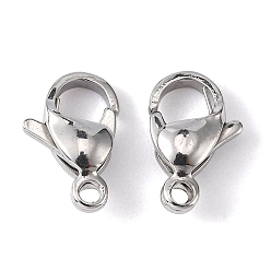 Stainless Steel Color 304 Stainless Steel Lobster Claw Clasps, Parrot Trigger Clasps, Stainless Steel Color, 11x7x3.5mm, Hole: 1mm