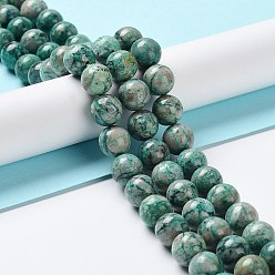 Chrysocolla Natural Chrysocolla Beads Strands, Round, 10mm, Hole: 1mm, about 40pcs/strand, 15.75 inch(40cm)