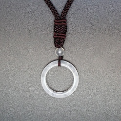 Quartz Crystal Natural Quartz Crystal Pendant Necklaces, Ring, 19.69 inch(50cm)