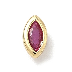 Ярко-Розовый Кабошоны из кубического циркония с микропаве из латуни с эффектом «конский глаз», стойки покрытие, долговечный, без свинца и без кадмия, реальный 18 k позолоченный, ярко-розовый, 6.5x4x3 мм