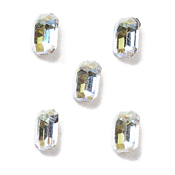 Light Crystal AB K 9 кабошоны из стеклянного страза, задние и задние, прямоугольные, свет кристалл AB, 4x2.7x2 мм