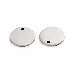 Stainless Steel Color 304 Stainless Steel Charms, Polished, Stamping Blank Tag, Laser Cut, Flat Round, Stainless Steel Color, 12x1mm, Hole: 1.2mm