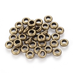 Antique Bronze Alloy Spacers Beads, Rondelle, Lead Free and Cadmium Free & Nickel Free, Donut, Antique Bronze, 7x3mm,Hole:4mm