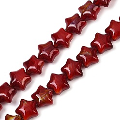 Темно-Синий Ручной работы тысячецветник стеклянные бусины нитки, звезда, темно-синий, 11~12x12x7~8 мм, отверстие : 0.8 мм, около 49~50 шт / нитка, 19.88~20.28'' (50.5~51.5 см)