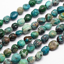 Chrysocolla Natural Chrysocolla Bead Strands, Tumbled Stone, Nuggets, 11~14x10~11mm, Hole: 1mm, about 15.74 inch