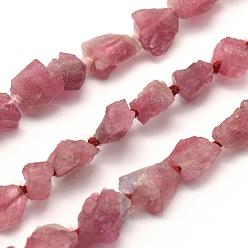Tourmaline Rough Raw Natural Tourmaline Beads Strands, Nuggets, 6~8x4~9mm, Hole: 0.5mm, 16.5 inch(41.9cm)