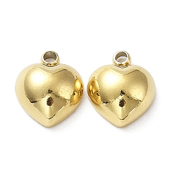 Real 18K Gold Plated Ion Plating(IP) 304 Stainless Steel Charms, with Crystal Rhinestone, Heart Charm, Real 18K Gold Plated, 8.5x6x3.5mm, Hole: 1mm