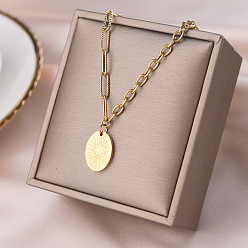 gold Minimalist Stainless Steel Lock Necklace - Unique Design, Versatile, Collarbone Chain for Women.