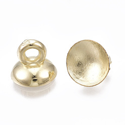 Light Gold CCB Plastic Bead Cap Pendant Bails, for Globe Glass Bubble Cover Pendant Making, Light Gold, 7~7.5x6mm, Hole: 2mm