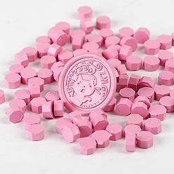 Pearl Pink Sealing Wax Particles, for Retro Seal Stamp, Octagon, Pearl Pink, Package Bag Size: 114x67mm, about 100pcs/bag
