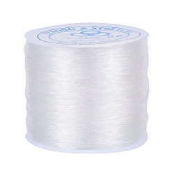 Clear Elastic Stretch Polyester Crystal String Cord, Jewelry Making Bracelet Beading Thread, Clear, 0.6mm, about 109.36 yards(100m)/roll