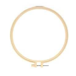 PapayaWhip Plastic Imitation Bamboo Cross Stitch Embroidery Hoops, Sewing Tools Accessory, Round, PapayaWhip, 3.66 inch(93mm), Inner Diameter: 2.99 inch(76mm)
