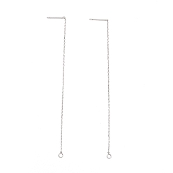 Нержавеющая Сталь Цвет Не тускнеет 304 фурнитура для сережек-гвоздиков из нержавеющей стали, с кольцом, нить, цвет нержавеющей стали, 100~109x0.7x0.25 мм, отверстие : 1.7 мм, штифты : 0.7 мм