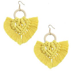 Yellow Bohemian Ethnic Style Tassel Earrings for Women - Fashionable European and American Jewelry