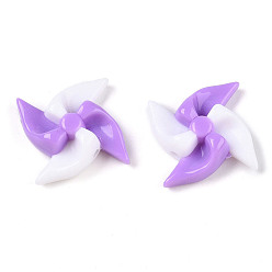 Средний Фиолетовый Непрозрачные акриловые бусины, вентилятор, средне фиолетовый, 29.7x29.5x7.8 мм, отверстие : 2.5 мм, 250 шт / 500 г