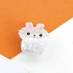 Blanc Pinces à cheveux griffes en acrylique lapin, pour les filles, blanc, 50x43x42mm
