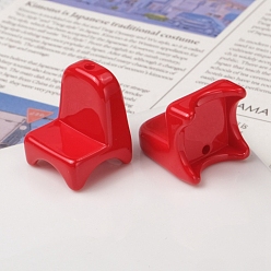 Red Spray Painted Opaque Acrylic Beads, Chair, Red, 24x20x20mm, Hole: 2.5mm