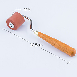 Indian Red Rubber Roller Brush, with Wood Handle, DIY Diamond Painting Tool, Indian Red, 18.5x3cm