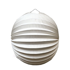 White 3D Round Paper Lantern, for Nursery Garden Christmas Halloween Party Decoration, White, 240mm