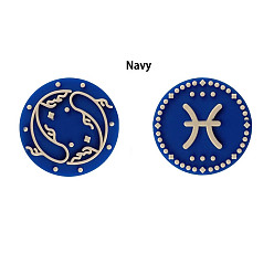 Pisces Twelve Twelve Constellations Food Grade Eco-Friendly Silicone Focal Beads, Pisces, 25mm