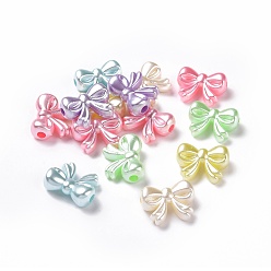 Mixed Color Imitation Pearl Acrylic Beads, Bowknot, Mixed Color, 15.3x19.6x8mm, Hole: 3.3mm, about 595pcs/500g